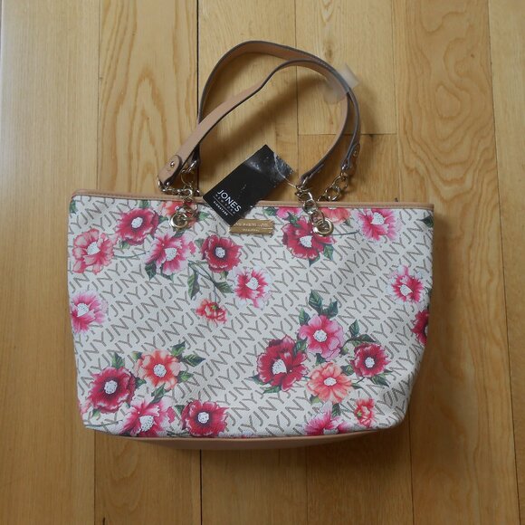 JONES NEW YORK PURSE-SATCHEL-PEYTON-ROSE FLORAL-NWT-ORIG $89 - Picture 1 of 7